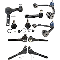 Front, Driver and Passenger Side, Upper Control Arm Kit, Four Wheel Drive, includes Ball Joints, Idler Arm, Pitman Arm, and Tie Rod Ends