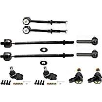 10-Piece Kit Front, Driver and Passenger Side Suspension Includes Ball Joints, Sway Bar Links, and Tie Rod Ends, RWD
