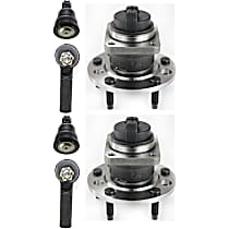 6-Piece Kit Front, Driver and Passenger Side Suspension, includes Ball Joint, Tie Rod End, and Wheel Hub