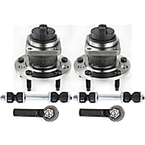 6-Piece Kit Front, Driver and Passenger Side Suspension, includes Sway Bar Link, Tie Rod End, and Wheel Hub