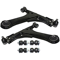 4-Piece Kit Front, Driver and Passenger Side, Lower Control Arm Kit, Includes (2) Control Arm and (2) Sway Bar Link