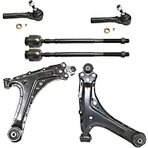 6-Piece Kit Front, Driver and Passenger Side, Lower Control Arm Kit, Includes (2) Control Arm and (4) Tie Rod End