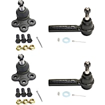 4-Piece Kit Front, Driver and Passenger Side Suspension Kit, includes (2) Ball Joint and (2) Tie Rod End