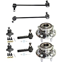 8-Piece Kit Front, Driver and Passenger Side Suspension Kit,  Includes (2) Ball Joint, (2) Sway Bar Link, (2) Tie Rod End, and (2) Wheel Hub