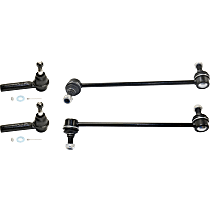 4-Piece Kit Front, Driver and Passenger Side Suspension Kit, includes (2) Sway Bar Link and (2) Tie Rod End