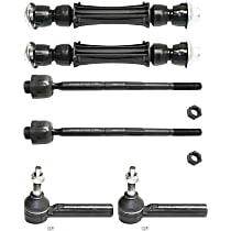 6-Piece Kit Front, Driver and Passenger Side Suspension Kit, includes (2) Sway Bar Link and (4) Tie Rod End
