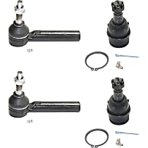 4-Piece Kit Front, Driver and Passenger Side Suspension Kit, For Models With Cast Iron Arm, 4.150in. Length, includes (2) Ball Joint and (2) Tie Rod End