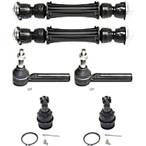 6-Piece Kit Front, Driver and Passenger Side Suspension Kit, 4.150 in. Length, For Cast Iron Arm, Without Aluminum Steering Knuckles, Standard Design, includes (2) Ball Joint, (2) Sway Bar Link, and (2) Tie Rod End