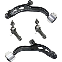 4-Piece Kit Front, Driver and Passenger Side, Lower Control Arm Kit, FWD, includes (2) Control Arm and (2) Tie Rod End