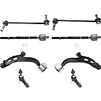Front, Driver and Passenger Side, Lower Control Arm Kit, includes Sway Bar Links and Tie Rod Ends