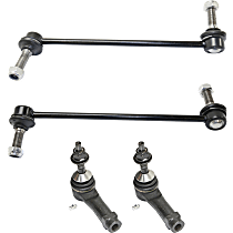 4-Piece Kit Front, Driver and Passenger Side Suspension Kit, includes (2) Sway Bar Link and (2) Tie Rod End