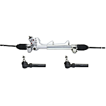 3-Piece Kit Steering Rack, With Hydraulic Power, includes (1) Steering Rack and (2) Tie Rod End