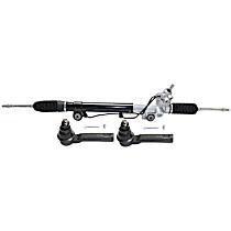 3-Piece Kit Steering Rack Includes Tie Rod Ends, Power Steering