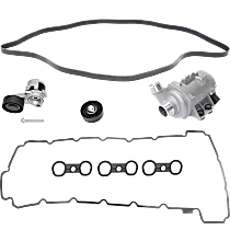 5-Piece Kit Timing Belt, includes Drive Belt, Timing Belt Idler Pulley, Timing Belt Tensioner, Valve Cover Gasket, and Water Pump