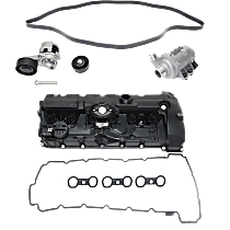 5-Piece Kit Timing Belt, includes Drive Belt, Timing Belt Idler Pulley, Timing Belt Tensioner, Valve Cover, and Water Pump