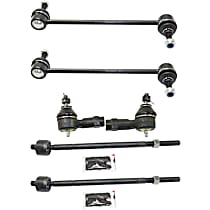 6-Piece Kit Front, Driver and Passenger Side Suspension Includes Sway Bar Link and Tie Rod End