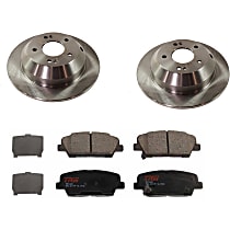 Rear Brake Disc and Pad Kit Plain Surface, 5 Lugs, Cast Iron, Ceramic Pad Material, Pro-Line Series
