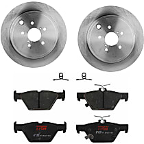 Rear Brake Disc and Pad Kit Plain Surface, 5 Lugs, Cast Iron, Ceramic Pad Material, Pro-Line Series