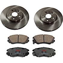 Front Brake Disc and Pad Kit, Plain Surface, 5 Lugs, Ceramic Pad Material, Pro-Line Series