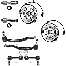 8-Piece Kit Front, Driver and Passenger Side Suspension Kit, RWD, with 16 (mm) Threads, includes (2) Sway Bar Link, (4) Tie Rod End, and (2) Wheel Hub