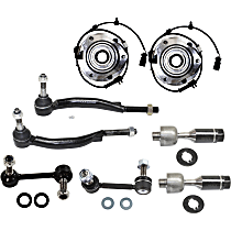 8-Piece Kit Front, Driver and Passenger Side Suspension with Sway Bar Links, Tie Rod Ends, and Wheel Hubs, with 16mm Tie Rod Thread