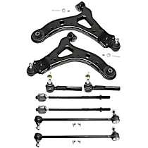 8-Piece Kit Front, Driver and Passenger Side, Lower Control Arm Kit, Front Wheel Drive,  Includes (2) Control Arm, (2) Sway Bar Link, and (4) Tie Rod End