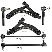 6-Piece Kit Front, Driver and Passenger Side, Lower Control Arm Kit, Front Wheel Drive,  Includes (2) Control Arm, (2) Sway Bar Link, and (2) Tie Rod End