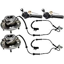 Front, Driver and Passenger Side Wheel Hub, 5 Lugs, With Bearing, With Sensor, FWD