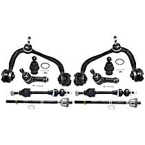 10-Piece Kit Front, Driver and Passenger Side, Upper Control Arm Kit, 4WD,  Includes (2) Ball Joint, (2) Control Arm, (2) Sway Bar Link, and (4) Tie Rod End