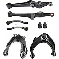 8-Piece Kit Front, Driver and Passenger Side, Upper and Lower Control Arm Kit, includes (2) Ball Joint, (4) Control Arm, and (2) Tie Rod End