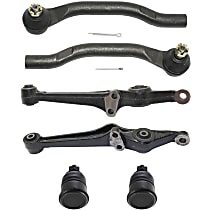 6-Piece Kit Front, Driver and Passenger Side, Lower Control Arm Kit, includes (2) Ball Joint, (2) Control Arm, and (2) Tie Rod End