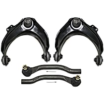 4-Piece Kit Front, Driver and Passenger Side, Upper Control Arm Kit, includes (2) Control Arm and (2) Tie Rod End