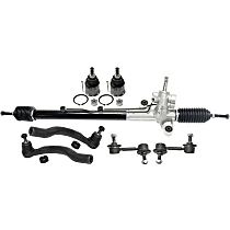 7-Piece Kit Front Suspension, includes Ball Joint, Steering Rack, Sway Bar Link, and Tie Rod End