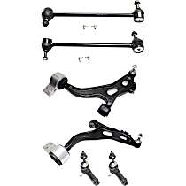 6-Piece Kit Front, Driver and Passenger Side, Lower Control Arm Kit, Includes (2) Control Arm, (2) Sway Bar Link, and (2) Tie Rod End