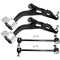 4-Piece Kit Front, Driver and Passenger Side, Lower Control Arm Kit, Includes (2) Control Arm and (2) Sway Bar Link