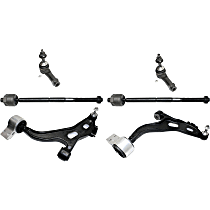 6-Piece Kit Front, Driver and Passenger Side, Lower Control Arm, Includes nut(s), All Wheel Drive/Front Wheel Drive, includes Tie Rod Ends