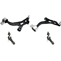 4-Piece Kit Front, Driver and Passenger Side, Lower Control Arm, Includes nut(s), All Wheel Drive/Front Wheel Drive, includes Tie Rod Ends