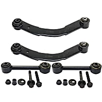 2-Piece Kit Rear, Driver and Passenger Side, Upper Control Arm Kit, 4WD, Non-Adjustable Type, Toe Link, Mfr Body Code: MK, includes (2) Control Arm and (2) Lateral Link