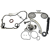 3-Piece Kit Timing Chain Kit, For Engines Without Variable Cam Gears, 4 Cyl 2.4L, includes (1) Timing Chain Kit, (1) Timing Cover Gasket, and (1) Water Pump