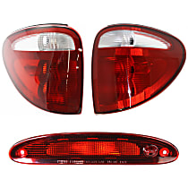 Driver and Passenger Side Tail Light Kit, Without bulb(s), Halogen, Includes Third Brake Light