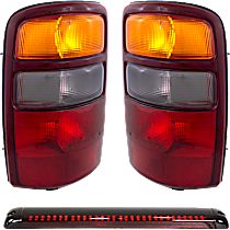 Driver and Passenger Side Tail Light Kit, Without bulb(s), Halogen, For Models w/ Split Type Door (Back Door), Includes Third Brake Light
