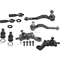 Front, Driver and Passenger Side Suspension Kit, 8-Piece Kit, Includes Ball Joints and Tie Rod Ends, 4WD and Pre Runner Model, RWD