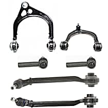 6-Piece Kit Front, Driver and Passenger Side, Upper and Lower, Forward Control Arm Kit, RWD, Change Left & Right at Same Time,  Includes (4) Control Arm and (2) Tie Rod End
