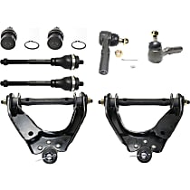 8-Piece Kit Front, Driver and Passenger Side, Upper Control Arm with Ball Joints and Tie Rod Ends, Four Wheel Drive