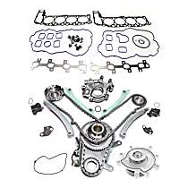 4-Piece Kit Timing Chain Kit, SOHC, NGC Target Controller (Target Wheel), Electro Magnetic Reader, 4.7L 8Cyl,  Includes (1) Cylinder Head Gasket, (1) Oil Pump, (1) Timing Chain Kit, and (1) Water Pump