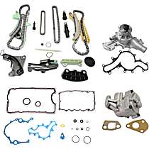 4-Piece Kit Timing Chain, includes Lower Engine Gasket Set, Oil Pump, and Water Pump