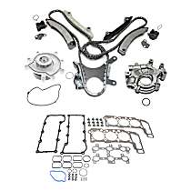 4-Piece Kit Timing Chain Kit, enginevinname : K, SOHC, 12 Valve, With Stamped Steel Valve Covers, 3.7L 6Cyl,  Includes (1) Cylinder Head Gasket, (1) Oil Pump, (1) Timing Chain Kit, (1) Water Pump