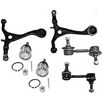 6-Piece Kit Front, Driver and Passenger Side Suspension, includes Ball Joint, Control Arm, and Sway Bar Link