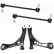 4-Piece Kit Front, Driver and Passenger Side, Lower Control Arm with Sway Bar Links