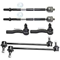 6-Piece Kit Front, Driver and Passenger Side Suspension, includes Sway Bar Link and Tie Rod End